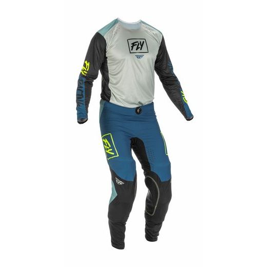 KALHOTY LITE, FLY RACING - USA (ŠEDÁ/TYRKYSOVÁ/HI-VIS)