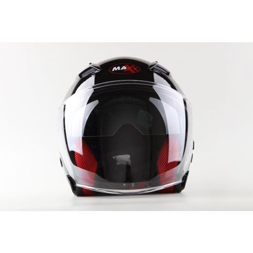 OTEVŘENÁ PŘILBA MAXX SKÚTROVÁ HELMA (ČERNÁ LESKLÁ)