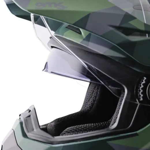 GMS ENDURO PŘILBA ADVENTUS CAMO MATNĚ ZELENO-ČERNO-MASKÁČOVÁ