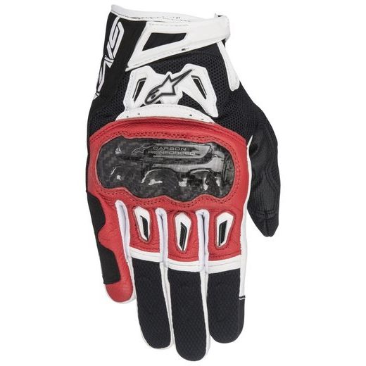 RUKAVICE SMX-2 AIR CARBON, ALPINESTARS (ČERVENÉ/ČERNÉ/BÍLÉ)