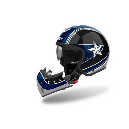 PŘILBA J110 COMMAND, AIROH (LESKLÁ MODRÁ)