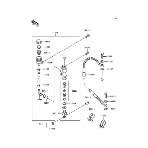 KAWASAKI ORIGINÁLNÍ DÍL - HADICE-BRZDA KAWASAKI, RR MASTER 43059-1651