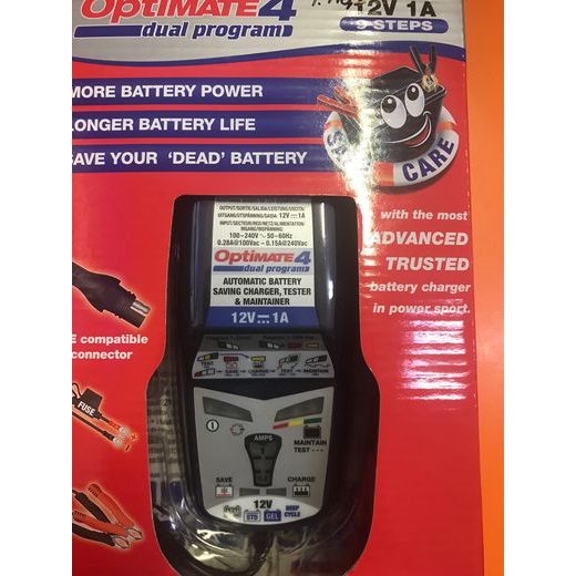 NABÍJEČKA OPTIMATE 4 DUAL (12V/0,8A) PRO OLOVĚNÉ A AGM/GEL AKUMULÁTORY (3 - 50AH)