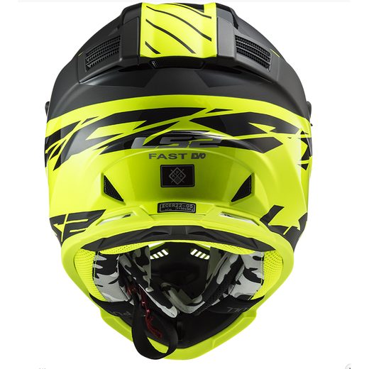 LS2 MOTOKROSOVÁ PŘILBA MX437 FAST EVO ROAR MATT BLACK HI VIS YELLOW