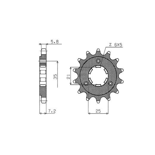 ŘETĚZOVÉ KOLEČKO PRO SEKUNDÁRNÍ ŘETĚZY TYPU 520, SUNSTAR (16 ZUBŮ)