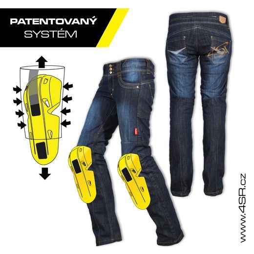 4SR DÁMSKÉ KEVLAROVÉ MOTO JEANSY LADY MODRÉ