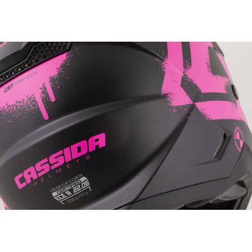 PŘILBA CROSS CUP 2 CREW JUNIOR, CASSIDA, DĚTSKÁ (ČERNÁ MATNÁ/RŮŽOVÁ FLUO) 2026