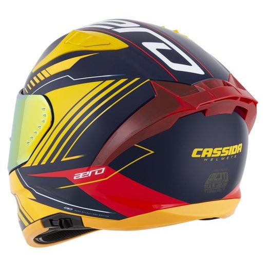 PŘILBA AERO DROME, CASSIDA (MODRÁ/ŽLUTÁ FLUO/ORANŽOVÁ/ČERVENÁ/SVĚTLE MODRÁ/BÍLÁ)