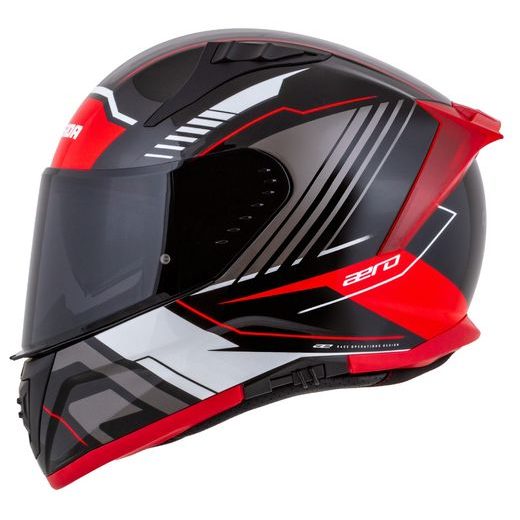 CASSIDA INTEGRÁLNÍ MOTO PŘILBA AERO DROME ČERNÁ MET. ČERVENÁ BÍLÁ ŠEDÁ