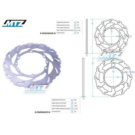 MTZ KOTOUČ BRZDOVÝ NEREZOVÝ - ZUBATÝ DESING WAVE - HUSQVARNA
