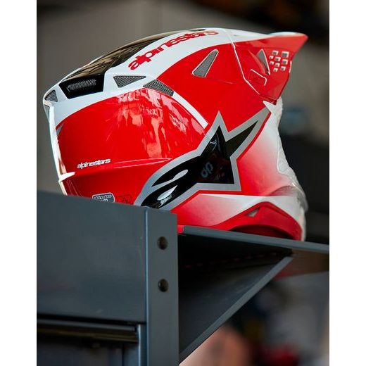 PŘILBA ALPINESTARS SUPERTECH S-M10 UNITE (ČERVENÁ/BÍLÁ)
