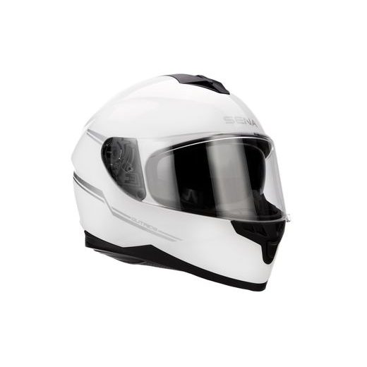 PŘILBA SENA S HEADSETEM OUTRIDE (LESKLÁ BÍLÁ)