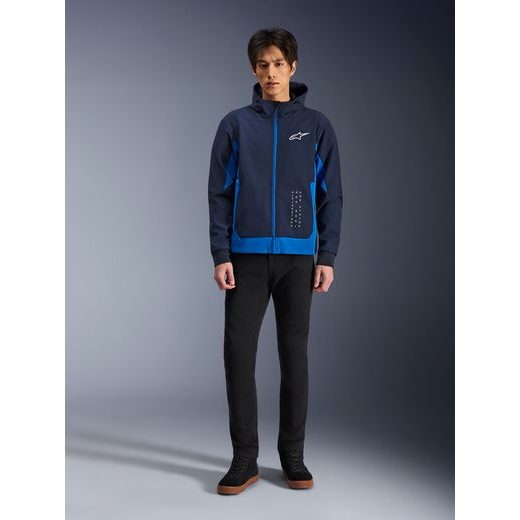 BUNDA RADIUM TECH HOODIE, ALPINESTARS (TMAVĚ MODRÁ/MODRÁ) 2026