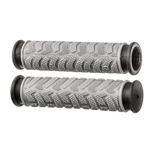 GRIPY MTB, OXFORD (ŠEDÉ/ČERNÉ, DVOUKOMPONENTNÍ, DÉLKA 127 MM, 1 PÁR)