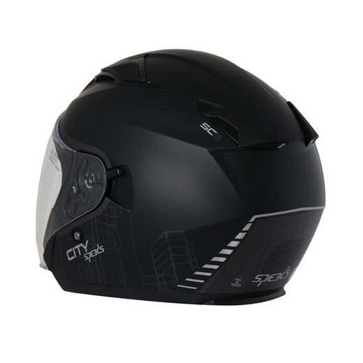 SPEEDS SKÚRTOVÁ MOTO PŘILBA CITY III BLACK