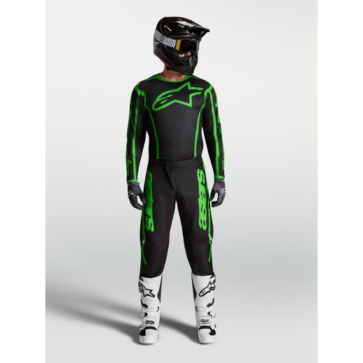 KALHOTY FLUID APEX V2, ALPINESTARS (ČERNÁ/ZELENÁ FLUO) 2027
