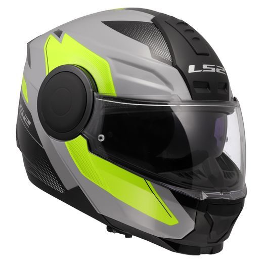 LS2 VÝKLOPNÁ MOTO PŘILBA FF902 SCOPE II DURIA GREY H-VIS YELLOW