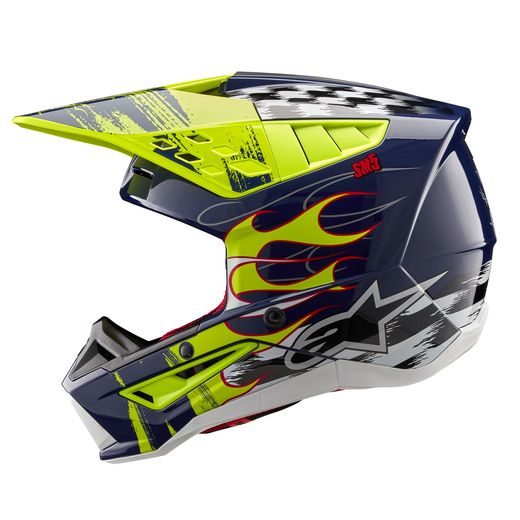 PŘILBA ALPINESTARS S-M5 RASH (TMAVĚ MODRÁ/ŽLUTÁ FLUO) 2024