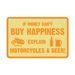 PLECHOVÁ CEDULE BUY HAPPINESS, OXFORD (ŽLUTÁ/ORANŽOVÁ, ROZMĚR 30 X 20 CM)