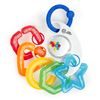 Baby Einstein Kousátko s hrkálkou s C kroužky Shake, Rattle & Soothe™ 0m+