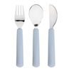 Lässig Cutlery with Silicone Handle 3pcs Happy Rascals Smile sky blue