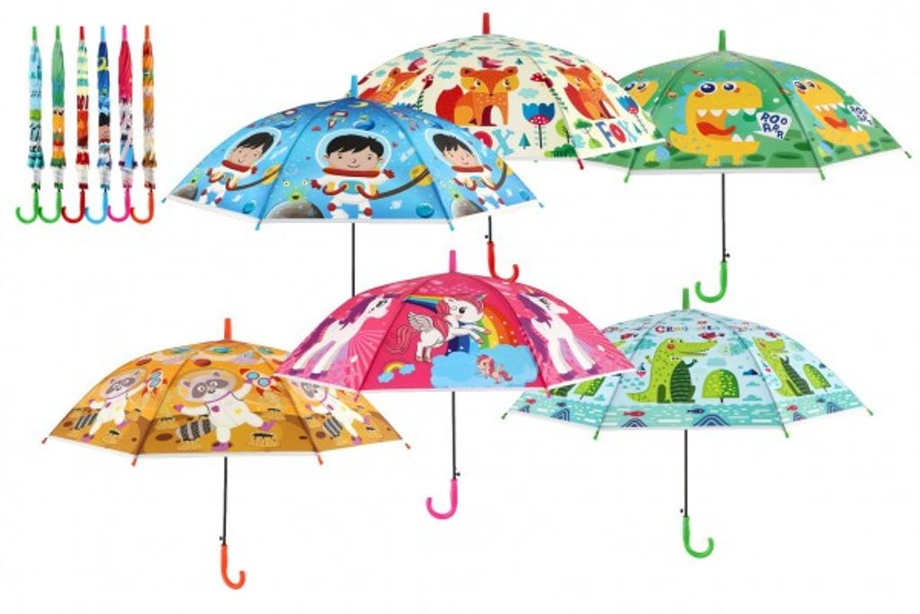 Dětský ráj l Teddies Deštník vystřelovací 66cm kov/plast 6 barev v sáčku l  Teddies l Na zahradu