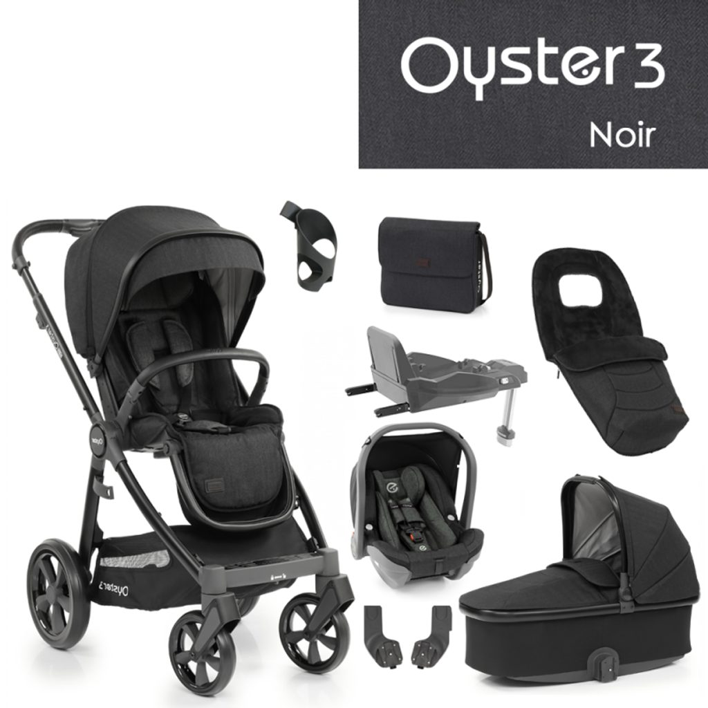 Dětský ráj l Oyster 3 nejlepší set 8v1 Noir 2021 l BabyStyle / EGG / Oyster  l Komplety s autosedačkou