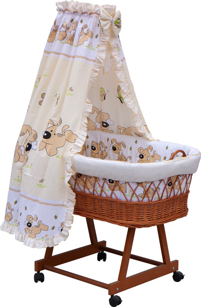 Dětský ráj l Scarlett Proutěný košík na miminko s nebesy Scarlett Japy -  béžová l Scarlett l Kolébky a koše
