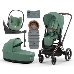 Cybex Priam 4.0 2023 sada All-in 7v1 Rose Gold podvozek + Potah sezení + korba Lux + Cloud T Plus + Base T + zimní set Cottonmoose