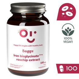 Beggs Iron bisglycinate 20 mg, rosehip extract (100 kapslí)