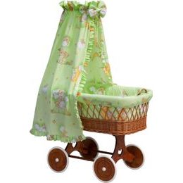 Scarlett Proutěný košík na miminko s nebesy Scarlett Mráček zelená