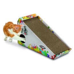 IMAC Kartonové škrabadlo pro kočky s hračkou 48x27x20 cm