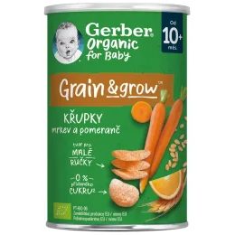 Gerber Organic křupky s mrkví a pomerančem 35g