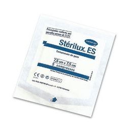 HARTMANN Sterilux ES sterilní 10 x 10 cm 100% bavlna 17 vláken, 8 vrstev 5 ks