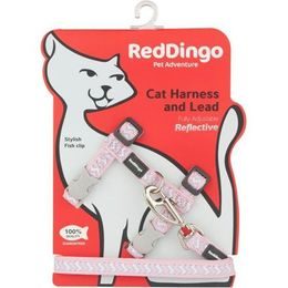 Red Dingo Postroj RD s vodítkem - kočka- Ziggy Rfx - Růžová