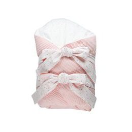 enie baby Zavinovačka VAFLOVÁ růžová/bílá 80x80 cm z dutého vlákna