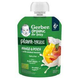 GERBER Organic ovocná kapsička mango a broskev s kokosovým mlékem 80 g