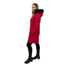ESITO Dámský zimní softshellový kabát s beránkem Red