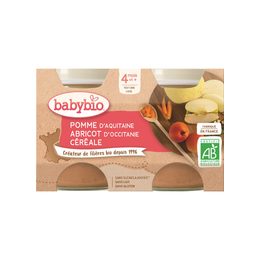 BABYBIO jablko meruňka cereálie 2x130 g