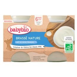 BABYBIO Brassé z francouzského mléka natur 2x130 g