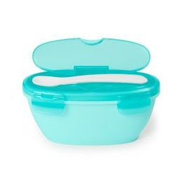 Skip Hop Miska s lžičkou v ochranném pouzdře Easy Serve Teal 240ml, 3m+