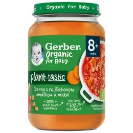 Gerber Organic 100% rostlinný příkrm cizrna s rajčatovou omáčkou a mrkví 190g