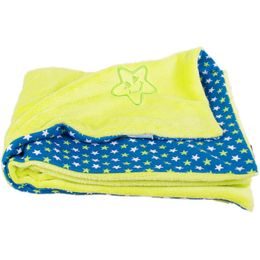 Kaarsgaren Dětská deka limetková hvězdičky na petrolejové Wellsoft bavlna
