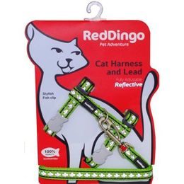 Red Dingo Postroj RD s vodítkem - kočka- Fish Rfx- Limetková