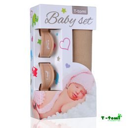 T-Tomi Baby SET Bambusová osuška barevná + kočárkový kolíček