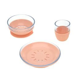 Lässig Dish Set Glass/Silicone apricot