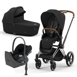 Cybex Priam 4.0 2023 sada Comfort 5v1 Chrome Brown podvozek + Potah sezení + korba Lux + Cloud T Plus + Base T