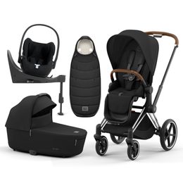 Cybex Priam 4.0 2023 sada Winter 6v1 Chrome Brown podvozek + Potah sezení + korba Lux + Cloud T Plus + Base T + Fusak do kočárku