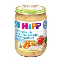 HiPP Mini těstoviny s aljašskou treskou v máslové zelenině