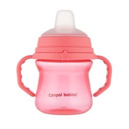 Canpol babies Hrneček se silikonovým pítkem FirstCup 150ml růžový